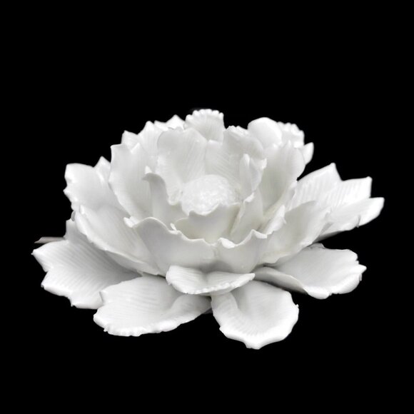 White Peony Ceramic Porcelain Flower Handmade Decor High Detail Table  Wedding - Picture 1 of 7